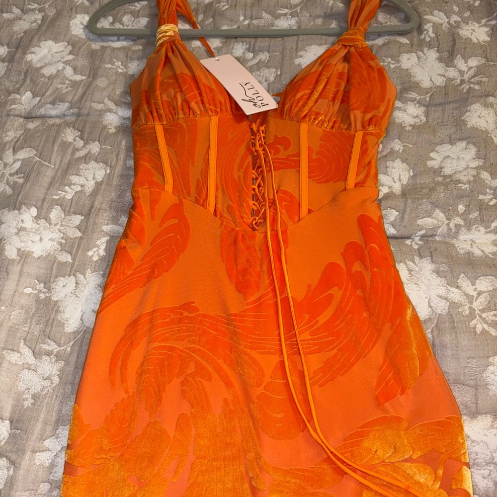Oh Polly Orange Mini Dress - Picture 3 of 3
